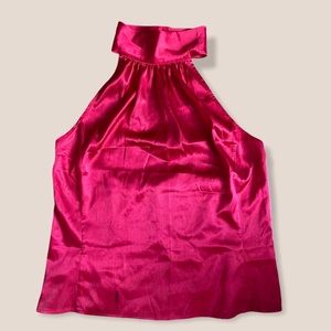 Cute red silky halter top